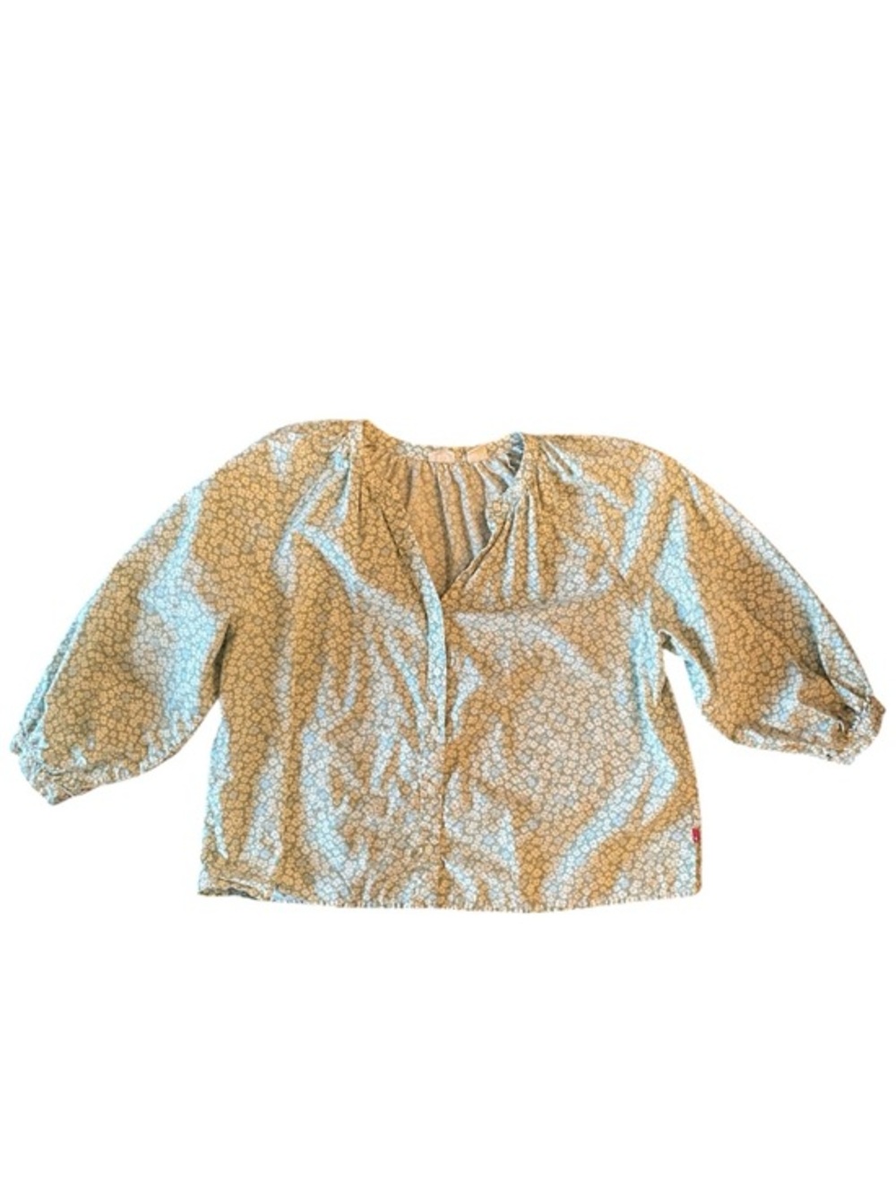 Levi's Mint Green and White Floral Blouse